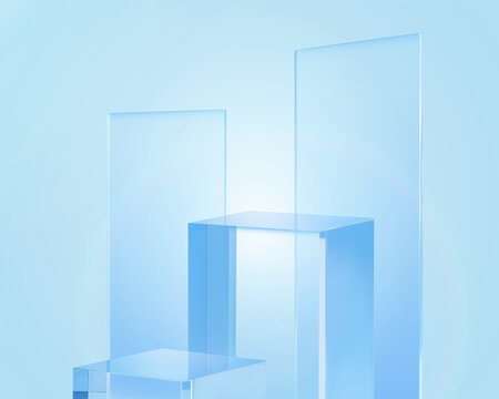 3d Glass Display Stand For Products