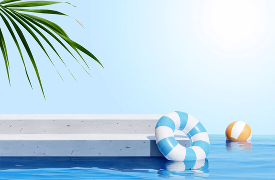 3d beach scene for product display