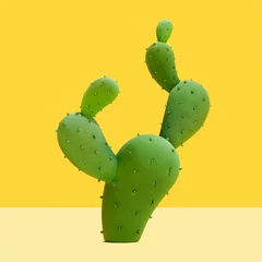 Foto op Canvas 3d trendy cactus plant © HstrongART
