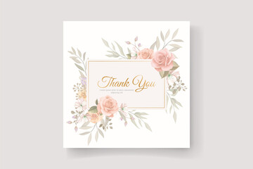 Thank you card design on a flower theme