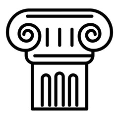Old greek column icon. Outline old greek column vector icon for web design isolated on white background