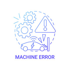 Machine breaking issue concept icon. Future vehicle AI fault monitoring and warning method abstract idea thin line illustration. Road accidents prevention. Vector isolated outline color drawing.