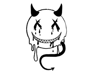 Cute Devil Smiling Design Elements
