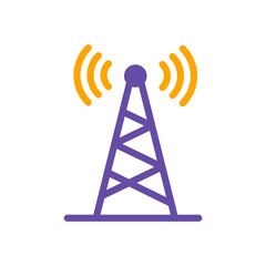 Communication antenna vector glyph icon. Navigation sign