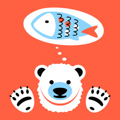 Polar bear dreams of a big fish