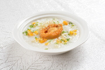 teo chew cook hot porridge congee rice with whole mini abalone seafood asian halal menu