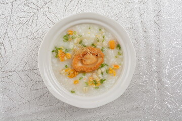 teo chew cook hot porridge congee rice with whole mini abalone seafood asian halal menu