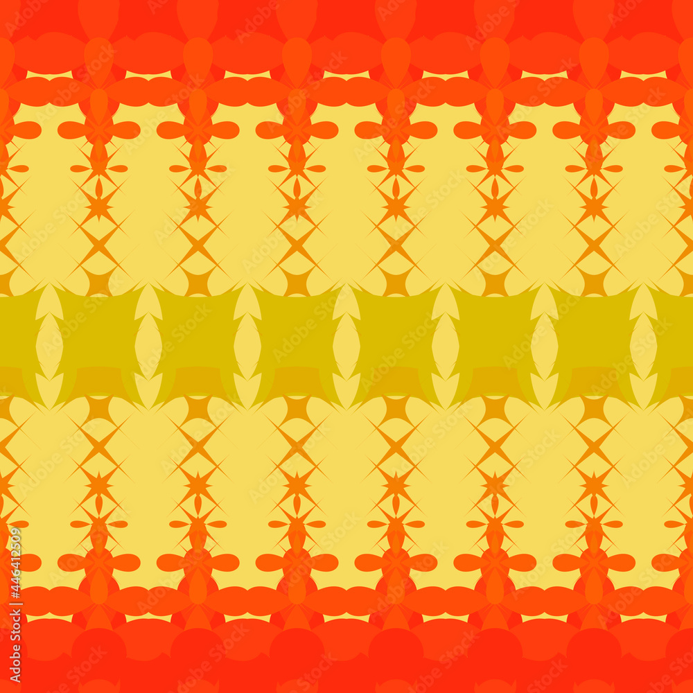 Poster abstract art wallpaper. seamless orange and yellow color of avant garde pattern. vector.