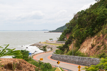 Road on the sea in Chanthaburi Province, Thailand
