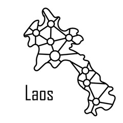 Laos map icon, vector illustration in black isolated on white background.