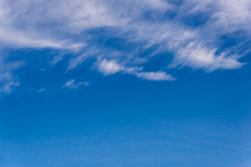 Cirrus clouds in a blue sky