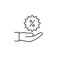 Sale, discount, promotion icon line style isolated on white background. Vector illustration