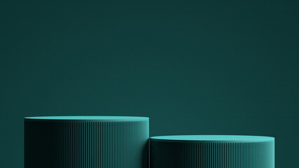 Minimal background.podium with green background. 3d rendering illustration.