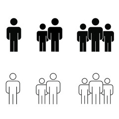 Group of people icon vector set. business people illustration sign collection. team work symbol or logo.