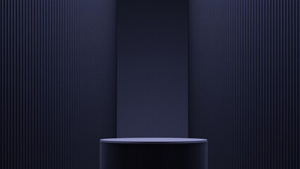 Minimal background.podium with black background. 3d rendering illustration.