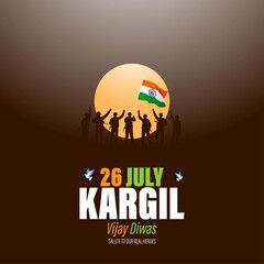 VECTOR ILLUSTRATION FOR 26 JULY VIJAY KARGIL DIWAS MEANS 26 JULY
