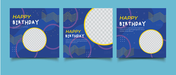 Birthday party social media post template