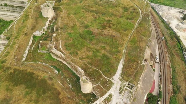 Aerial view of the St. Klimentovsky Monastery. Inkerman, Crimea
