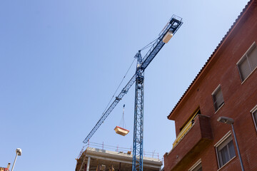 Crane working on a construction site