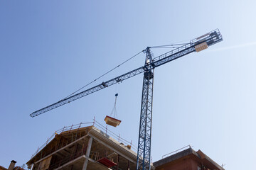 Crane working on a construction site