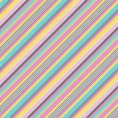 Textured stripe pattern. Bayadere herringbone colorful diagonal lines in black, pink, green, yellow, off white for dress, shirt, bag, other modern spring summer autumn fashion fabric design.