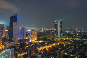 Fototapeta na wymiar Rooftop Hunting Photo at City Tower Jakarta Inodnesia 15 May 2021