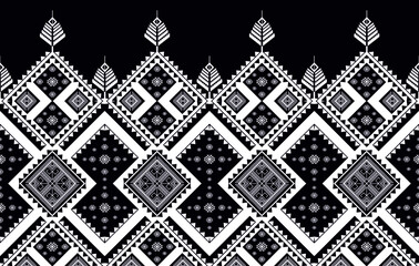 Geometric ethnic oriental seamless pattern traditional design for background, carpet, wallpaper, clothing, wrapping, batik, fabric, vector illustrations. Embroidery Aztec style.