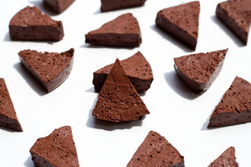 chicken blood tofu on white background