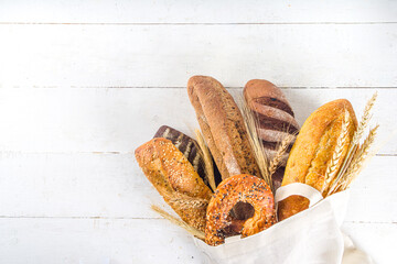 Assortment of baked bread and pastry