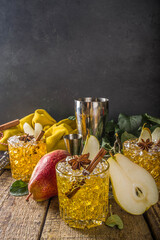 Pear cider cocktail with spices