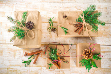 Christmas Background with Gift Boxes