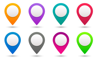 Map marker set, vector map pin location icon
