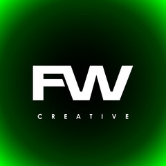 FW Letter Initial Logo Design Template Vector Illustration