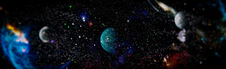 Mystical beautiful space. Unforgettable diverse space background Elements of this image furnished...