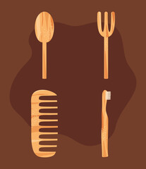 wooden reusable elements