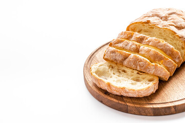 Close up of whole grain bread on cuttin board
