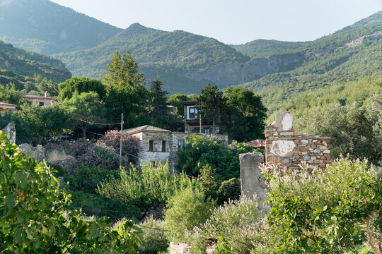 General view of Doganbey village, famous for its historical and nostalgic houses. Soke, Aydin, Turkey