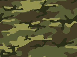 Fototapeta premium Camouflage seamless pattern. Military texture. Print on fabric and clothing. Vector illustration
