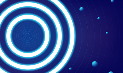 Blue round shining circle frame isolated on transparent background