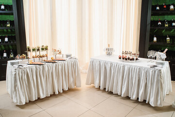 Beautiful catering banquet buffet table. Banquet service. High quality photo
