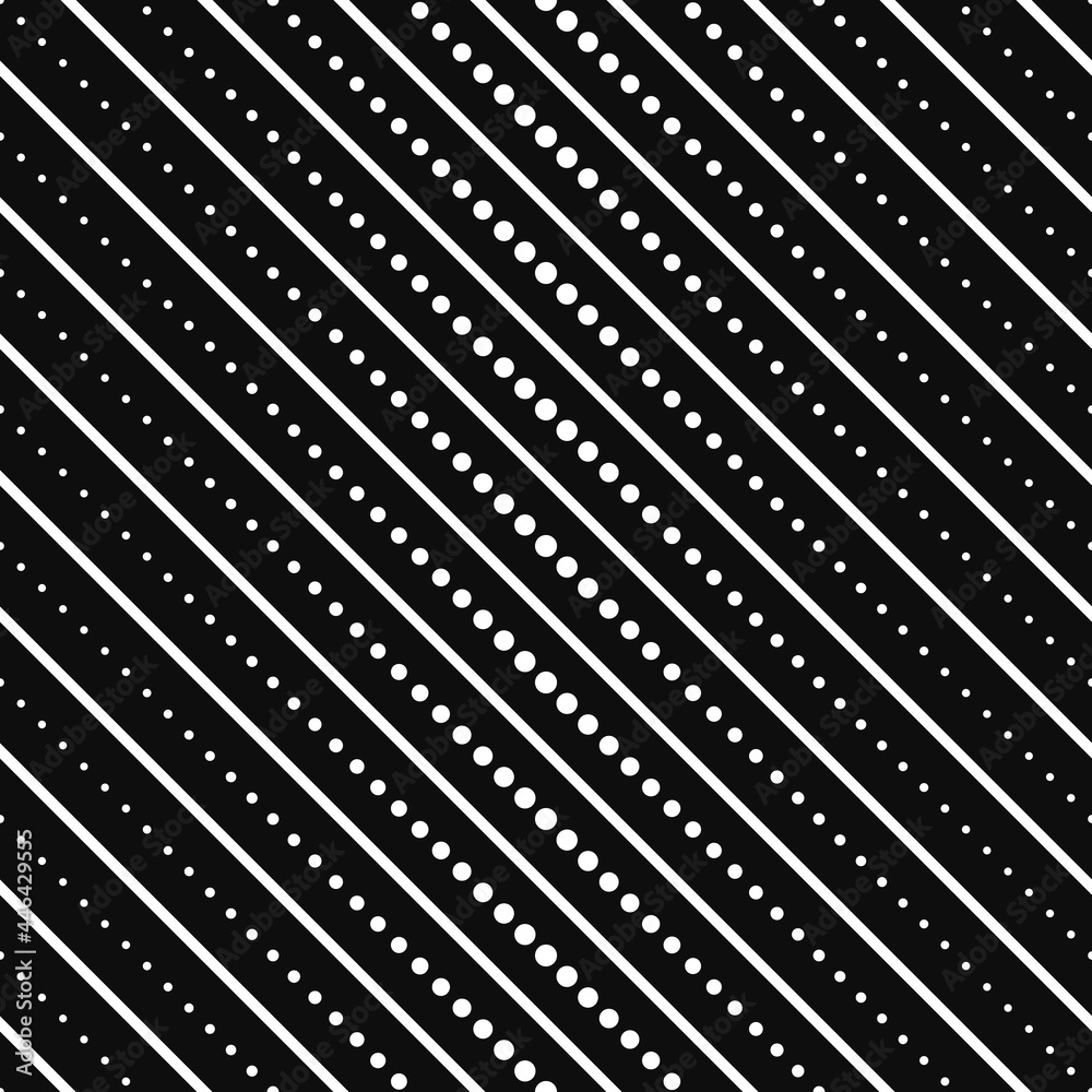 Poster Diagonal lines and dots wallpaper. Vector gradient shapes diagonal ornament.