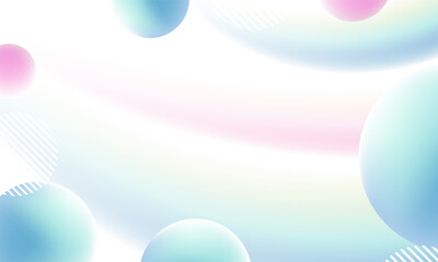 Soft pastel colored gradient sphere floating on a Holographic