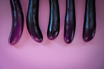 Naklejka premium Lower part of eggplants backgrounds