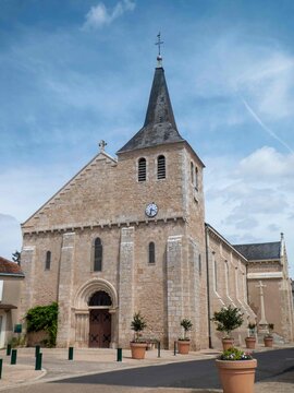 
The Church of Saint Marie-Madeleine dates from 1895 in Lussac Les Chateaux France l’église Sainte Marie-Madeleine