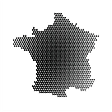 France country map made with bitcoin crypto currency logo