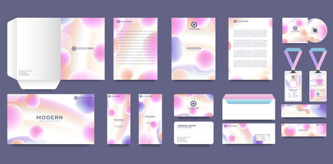Corporate identity template with digital elements