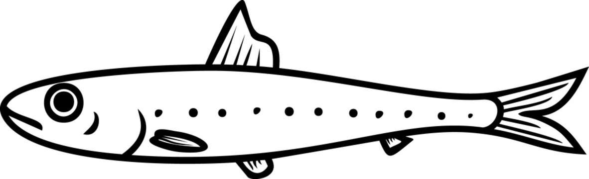 black and white fish drawing clip art preview