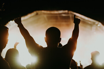 silhouette of a person in a concert