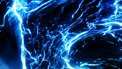 水色青色の水のような炎のようなオーラ　　ネイビー　コバルトブルー　青 - obrazy, fototapety, plakaty