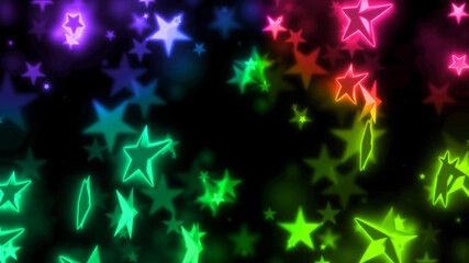 Fototapeta na wymiar 虹色の浮遊する大きな星の壁紙